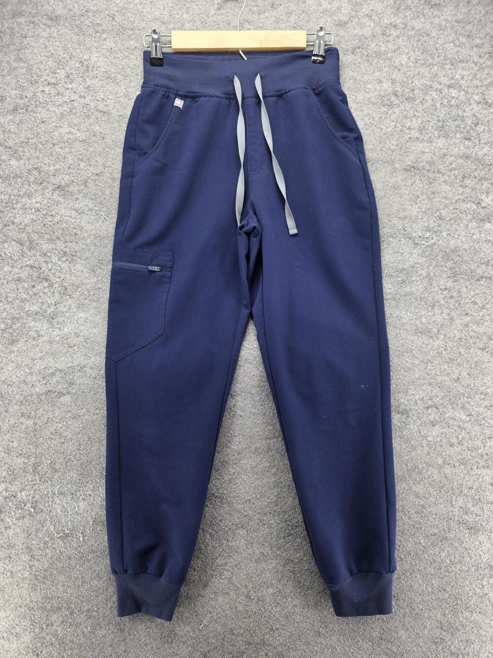 FIGS Pants Womens XSP Blue HW Zamora Jogger Twill Drawstring Pockets 26 In